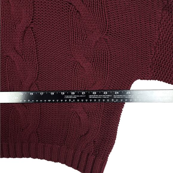 Womens Sweater Large Cable Knit Chunky‎ Fisherman Oversized Boho Turtleneck Cozy - Picture 3 of 5